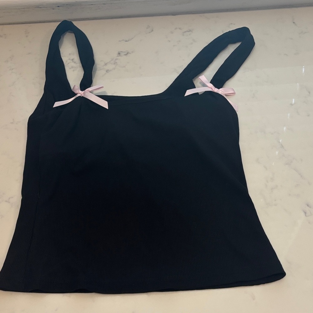 Edikted Black Camisole with Pink Bows never been worn